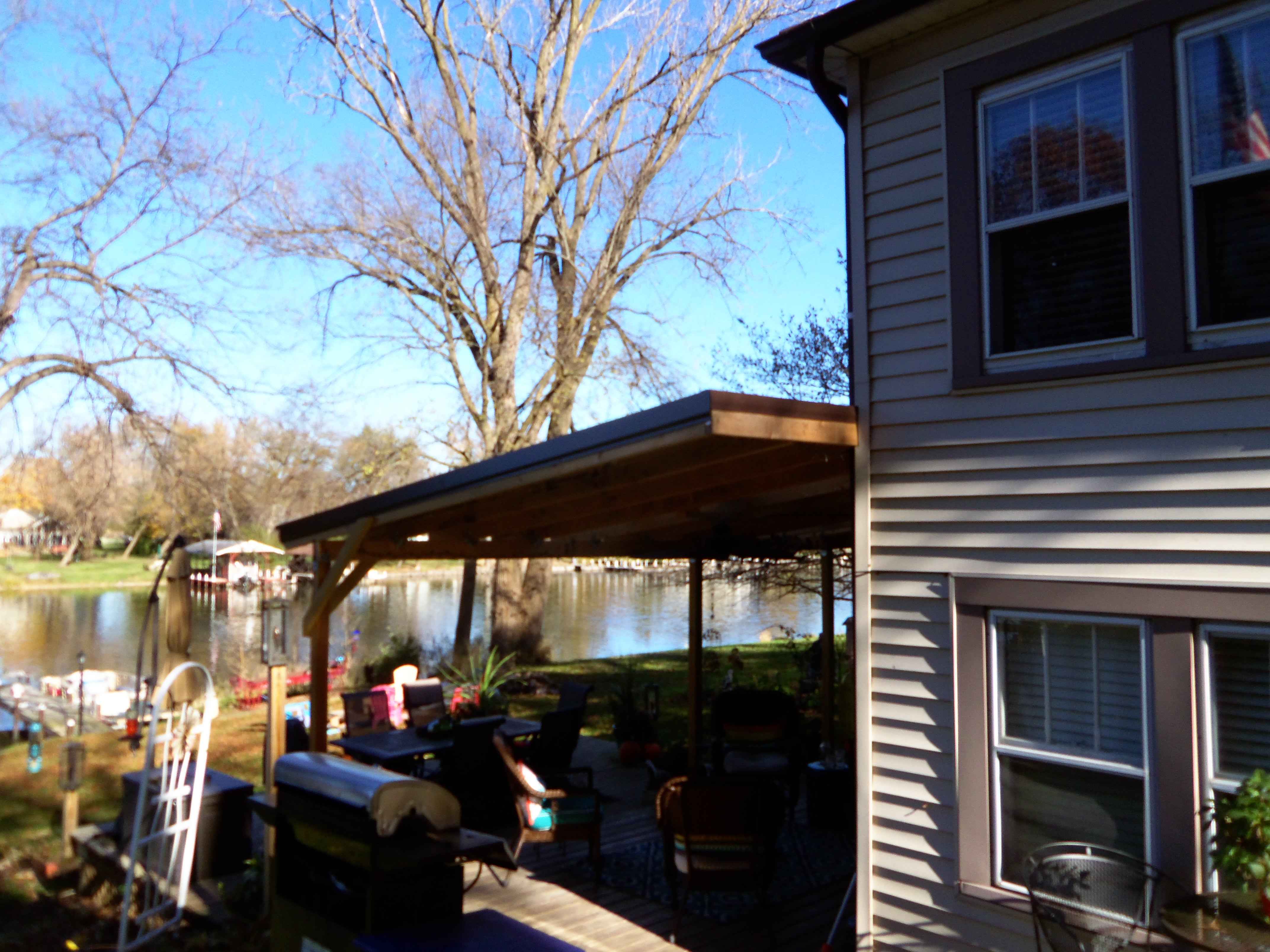Deck Awning with Skylights and Ceiling Fans